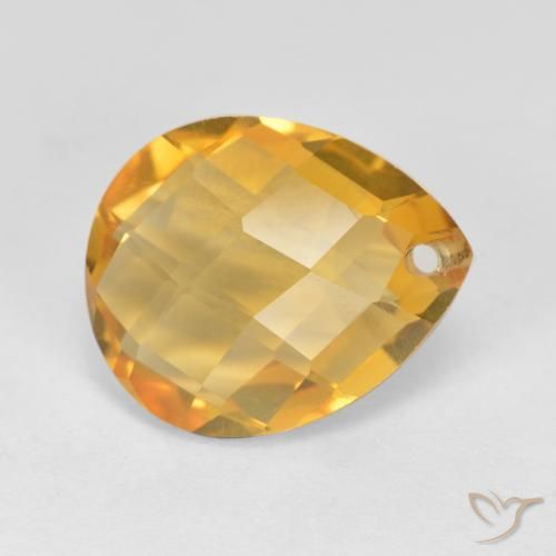 Citrino Dorato scuro naturale da 3.75 ct, Forma a pera, VVS-VS