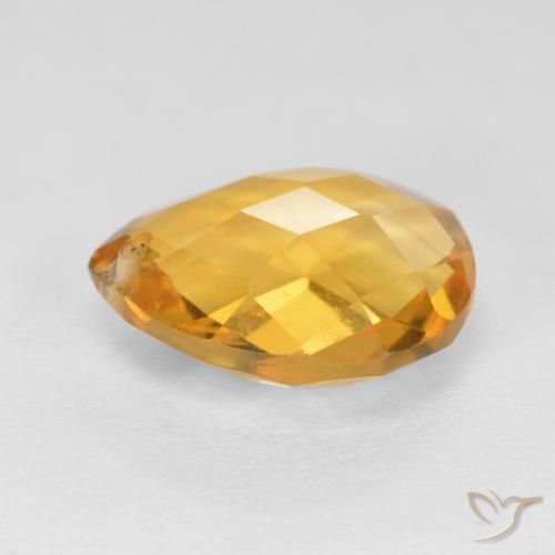 Citrino Dorato scuro naturale da 3.75 ct, Forma a pera, VVS-VS