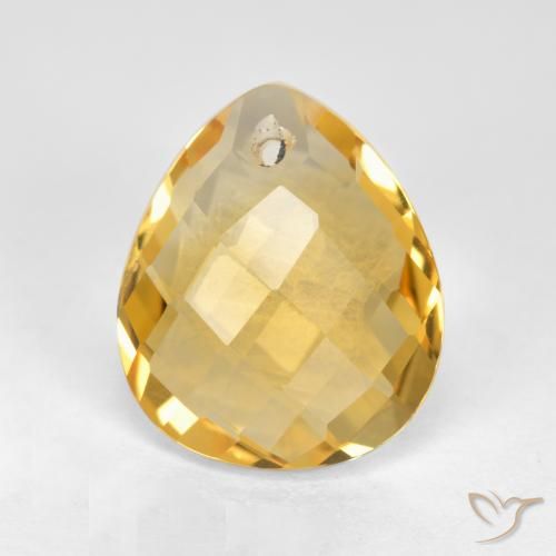 3.02ct Naturale Dorato medio Citrino, Forma a pera, VVS-VS