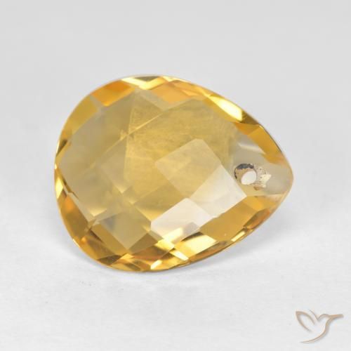 Citrino Dorato medio naturale da 3.02 ct, Forma a pera, VVS-VS