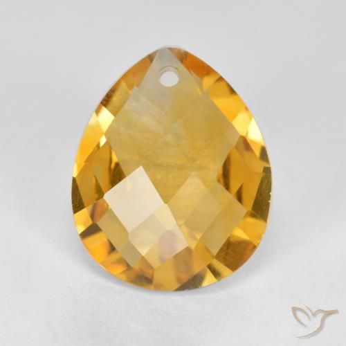 3.26ct Naturale Arancio-Oro Citrino, Forma a pera, VVS-VS