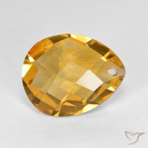 Citrino Arancio-Oro naturale da 3.26 ct, Forma a pera, VVS-VS