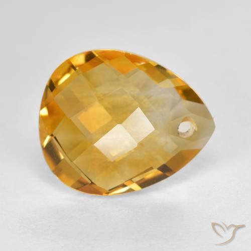 Citrino Arancio Dorato Profondo naturale da 3.56 ct, Forma a pera, VVS-VS