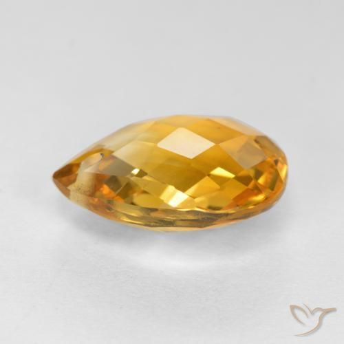Citrino Arancio Dorato Profondo naturale da 3.56 ct, Forma a pera, VVS-VS