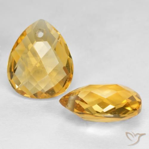 Gemme di Citrino Dorato medio-scuro naturale da 7.20 ct, Forma a pera, VVS-VS