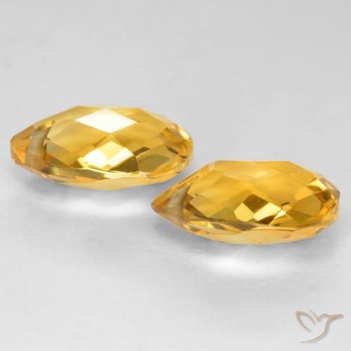 Gemme di Citrino Dorato medio-scuro naturale da 7.20 ct, Forma a pera, VVS-VS