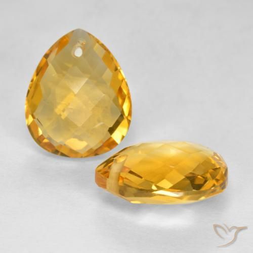 Gemme di Citrino Dorato scuro naturale da 7.38 ct, Forma a pera, VVS-VS