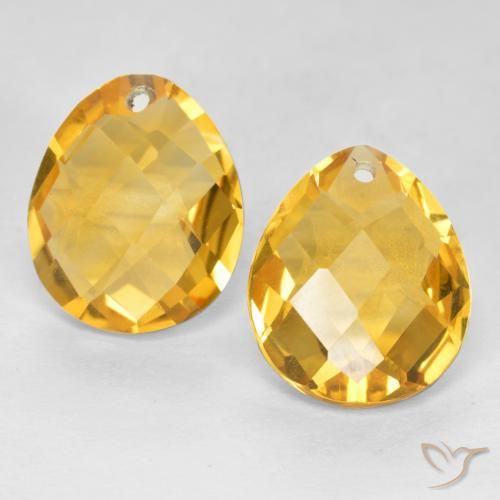 7.09ctw Naturale Arancio Dorato Profondo Citrino, Forma a pera, VVS-VS
