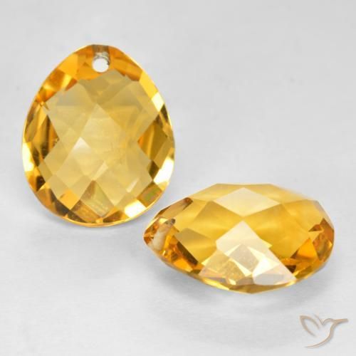 Gemme di Citrino Arancio Dorato Profondo naturale da 7.09 ct, Forma a pera, VVS-VS