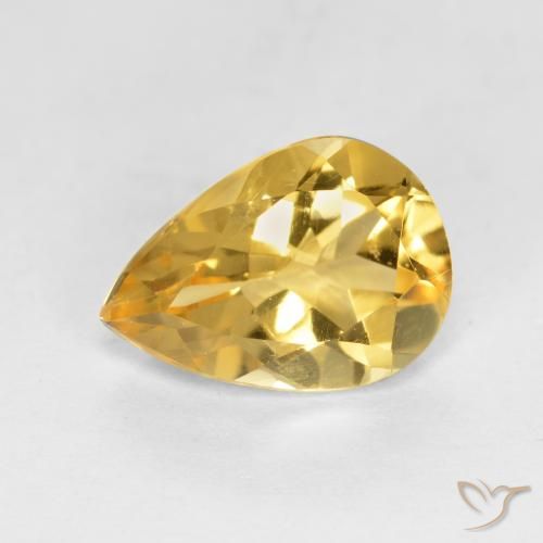 1.62ct Naturale Arancio dorato Citrino, Forma a pera, VVS-VS