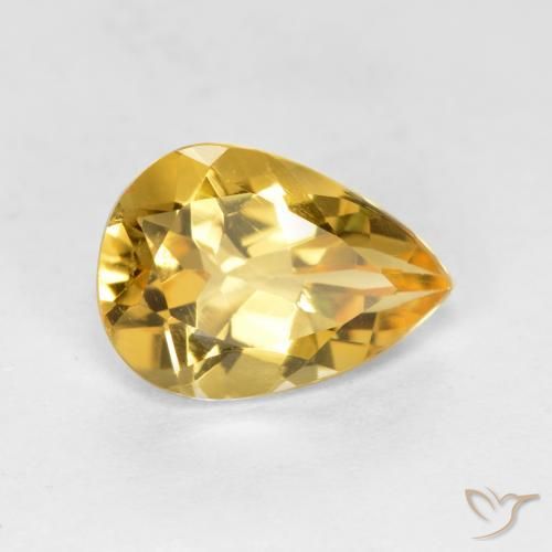 Citrino Arancio dorato naturale da 1.62 ct, Forma a pera, VVS-VS