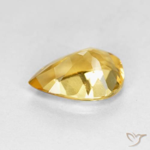 Citrino Arancio dorato naturale da 1.62 ct, Forma a pera, VVS-VS