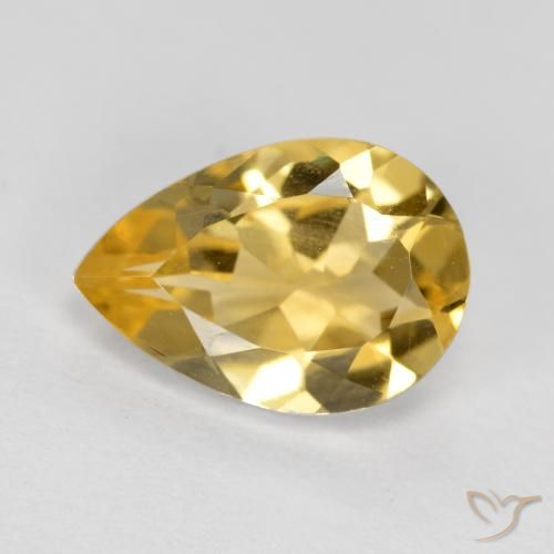 1.63ct Naturale Dorato medio Citrino, Forma a pera, VVS-VS