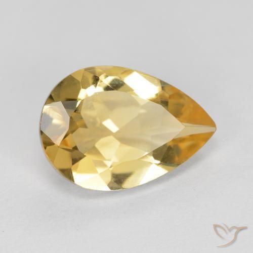 Citrino Dorato medio naturale da 1.63 ct, Forma a pera, VVS-VS