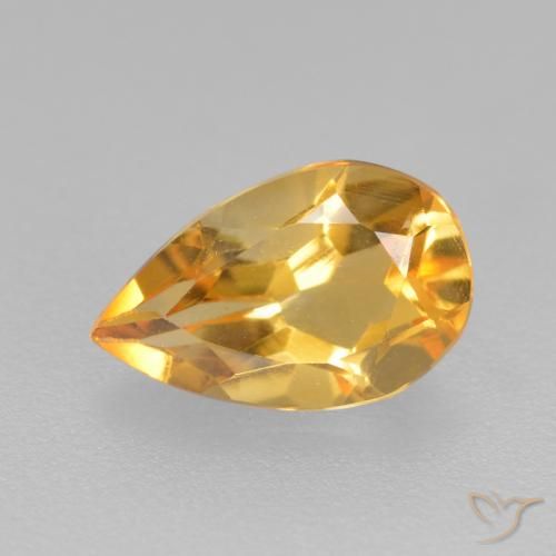 0.77ct Naturale Dorato medio-scuro Citrino, Forma a pera, VS