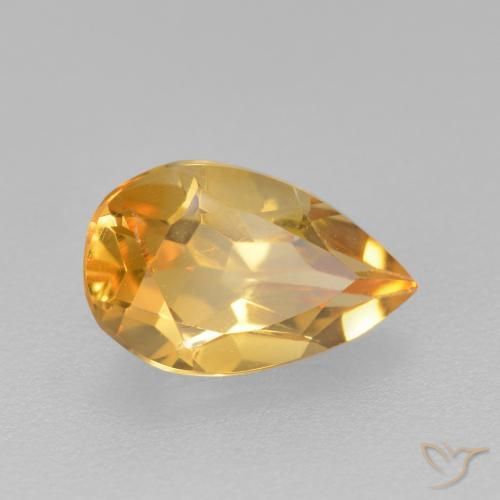 Citrino Dorato medio-scuro naturale da 0.77 ct, Forma a pera, VS