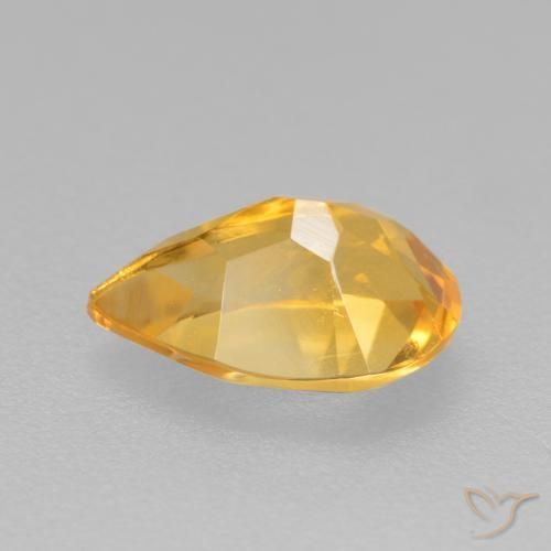 Citrino Dorato medio-scuro naturale da 0.77 ct, Forma a pera, VS