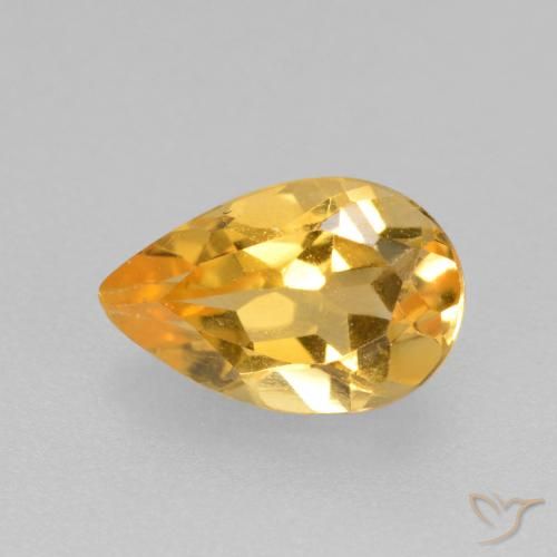 0.77ct Naturale Dorato medio-scuro Citrino, Forma a pera, VS