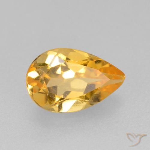 Citrino Dorato medio-scuro naturale da 0.77 ct, Forma a pera, VS