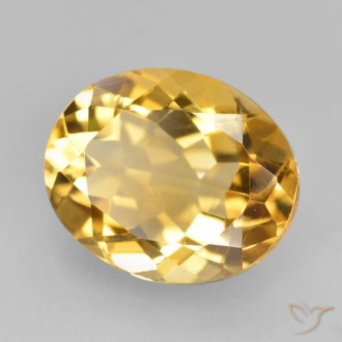 Citrino Dorato medio-scuro naturale da 4.10 ct, Ovale, VVS