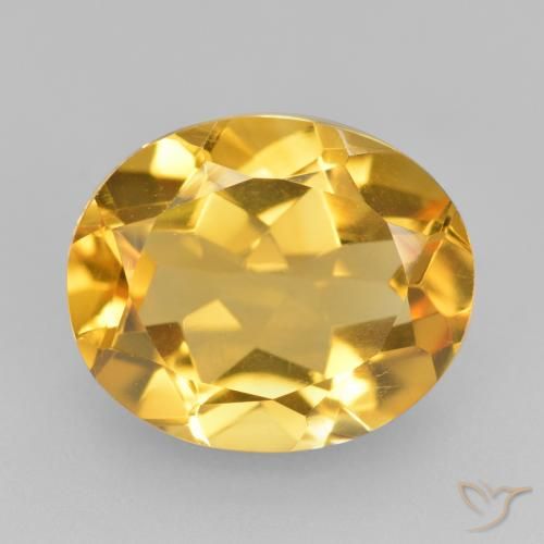 4.10ct Naturale Arancio Dorato Profondo Citrino, Ovale, VVS-VS