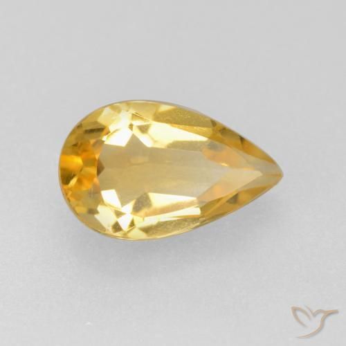 Citrino Oro naturale da 0.75 ct, Forma a pera, VS