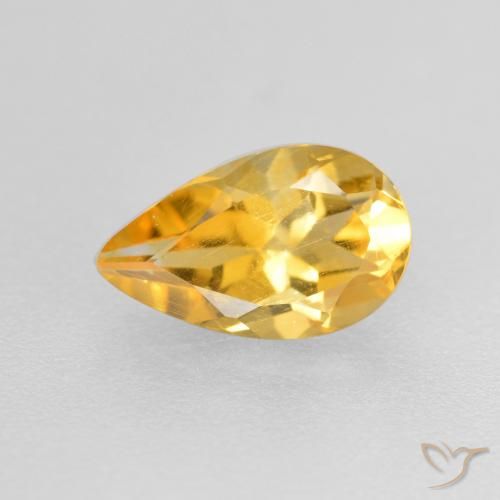 0.82ct Naturale Oro medio Citrino, Forma a pera, VS