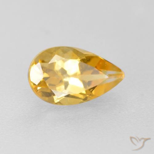 Citrino Oro medio naturale da 0.82 ct, Forma a pera, VS