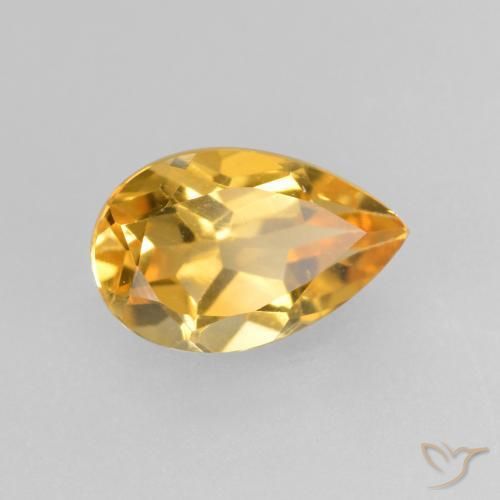 Citrino Dorato scuro naturale da 0.87 ct, Forma a pera, VS
