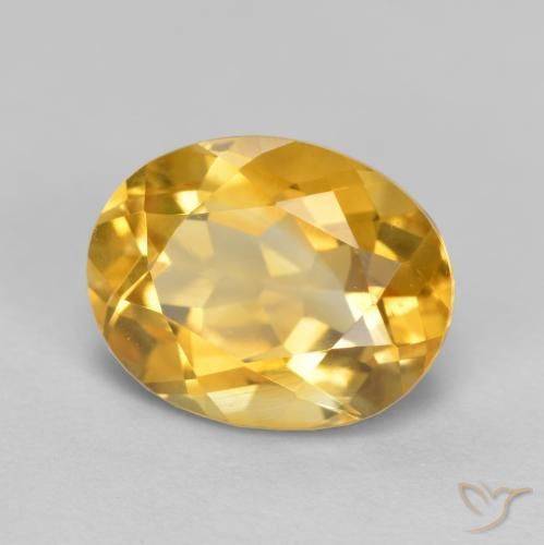 Citrino Dorato medio-scuro naturale da 1.86 ct, Ovale, VS