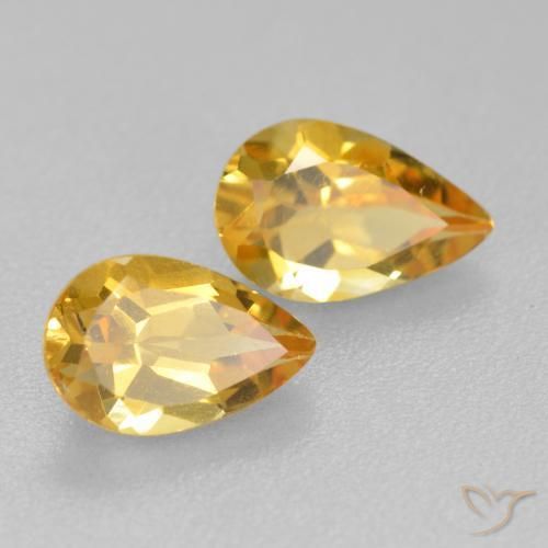 Gemme di Citrino Arancio Dorato Profondo naturale da 1.61 ct, Forma a pera, VS