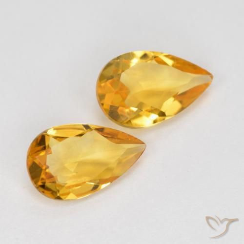 Gemme di Citrino Arancio dorato naturale da 1.21 ct, Forma a pera, VS