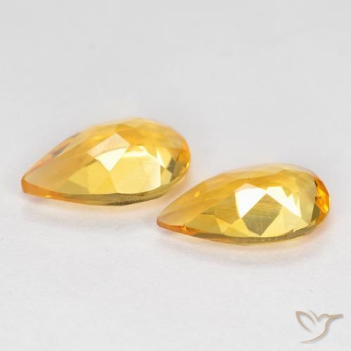 Gemme di Citrino Arancio dorato naturale da 1.21 ct, Forma a pera, VS