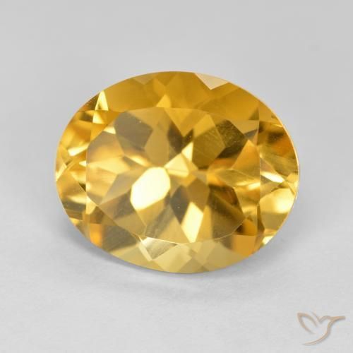 Citrino Dorato medio-scuro naturale da 4.49 ct, Ovale, VVS-VS