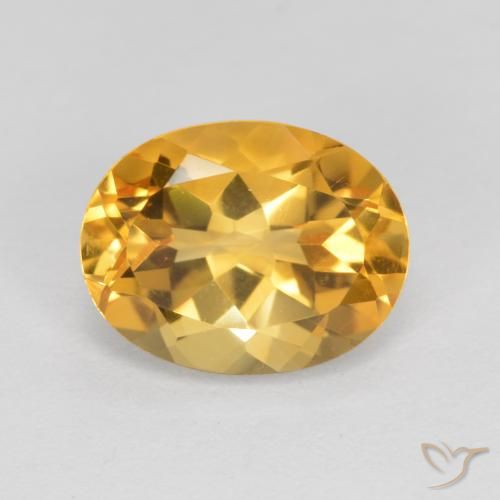 1.83ct Naturale Arancio Dorato Profondo Citrino, Ovale, VVS-VS
