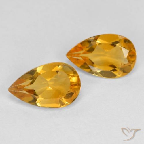 1.40ctw Naturale Arancio Scuro-Oro Citrino, Forma a pera, VS
