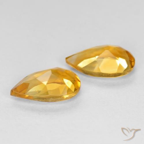 Gemme di Citrino Arancio Scuro-Oro naturale da 1.40 ct, Forma a pera, VS