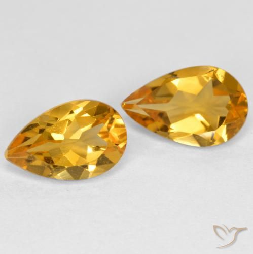 1.58ctw Naturale Arancio Dorato Profondo Citrino, Forma a pera, VS