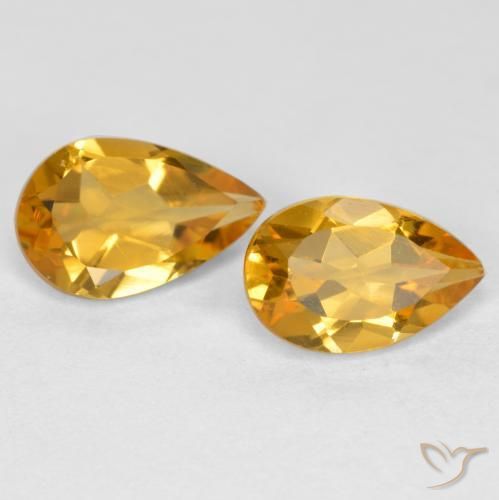 Gemme di Citrino Arancio Dorato Profondo naturale da 1.58 ct, Forma a pera, VS