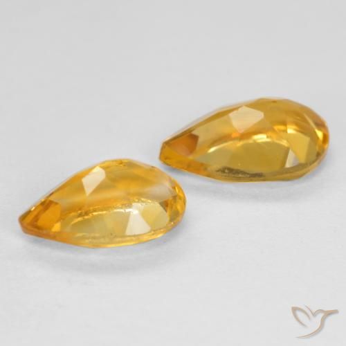 Gemme di Citrino Arancio Dorato Profondo naturale da 1.58 ct, Forma a pera, VS