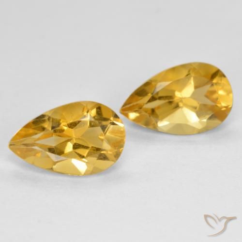 1.58ctw Naturale Arancio dorato Citrino, Forma a pera, VS