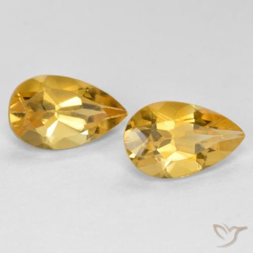 Gemme di Citrino Arancio dorato naturale da 1.58 ct, Forma a pera, VS