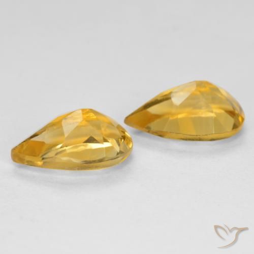Gemme di Citrino Arancio dorato naturale da 1.58 ct, Forma a pera, VS