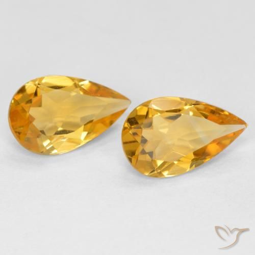 Gemme di Citrino Dorato medio-scuro naturale da 1.23 ct, Forma a pera, VS