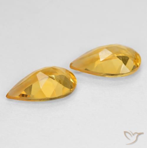 Gemme di Citrino Dorato medio-scuro naturale da 1.23 ct, Forma a pera, VS