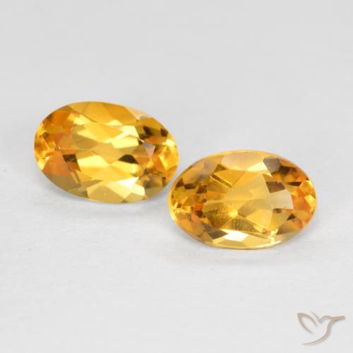 0.83ctw Naturale Dorato medio-scuro Citrino, Ovale, VVS-VS