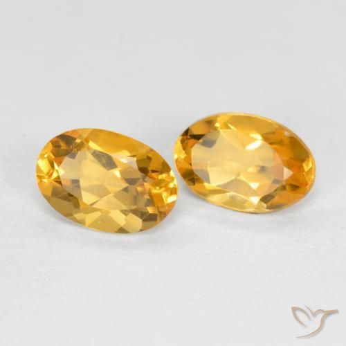 Gemme di Citrino Dorato medio-scuro naturale da 0.83 ct, Ovale, VVS-VS