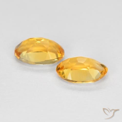 Gemme di Citrino Dorato medio-scuro naturale da 0.83 ct, Ovale, VVS-VS