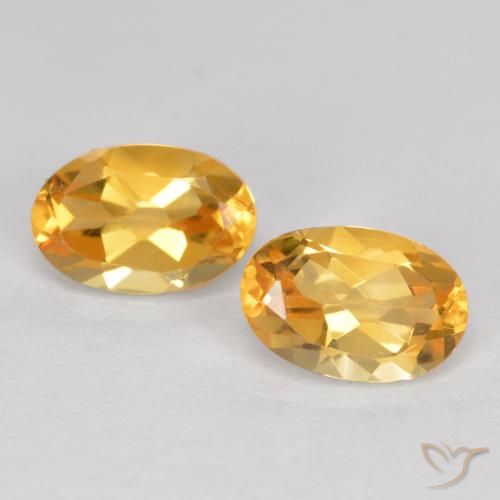 0.87ctw Naturale Arancio Dorato Profondo Citrino, Ovale, VVS-VS