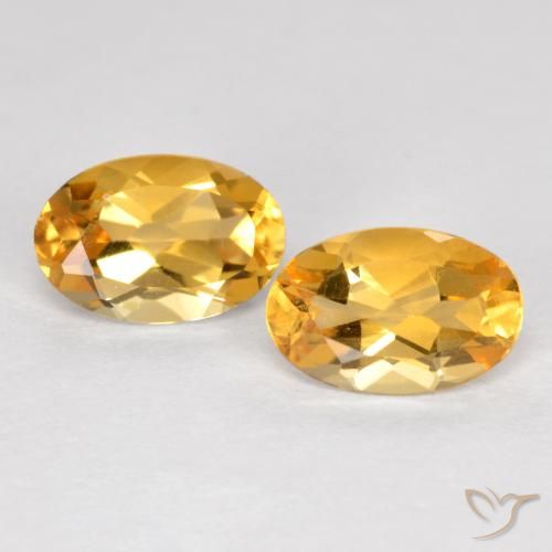 0.80ctw Naturale Arancio Dorato Profondo Citrino, Ovale, VVS-VS